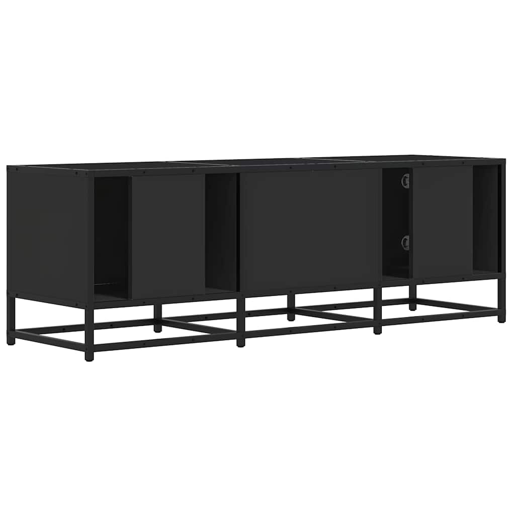 Televizoriaus spintelė, juoda, 120x35x41cm, mediena ir metalas