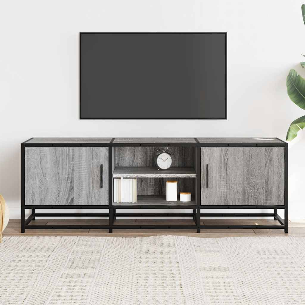 TV cabinet, grey, 120x35x41cm, wood and metal