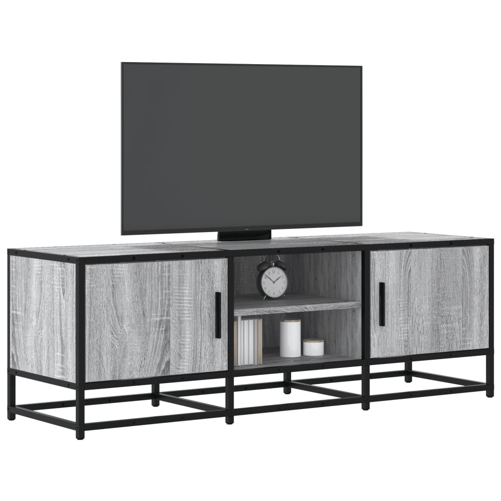 TV cabinet, grey, 120x35x41cm, wood and metal