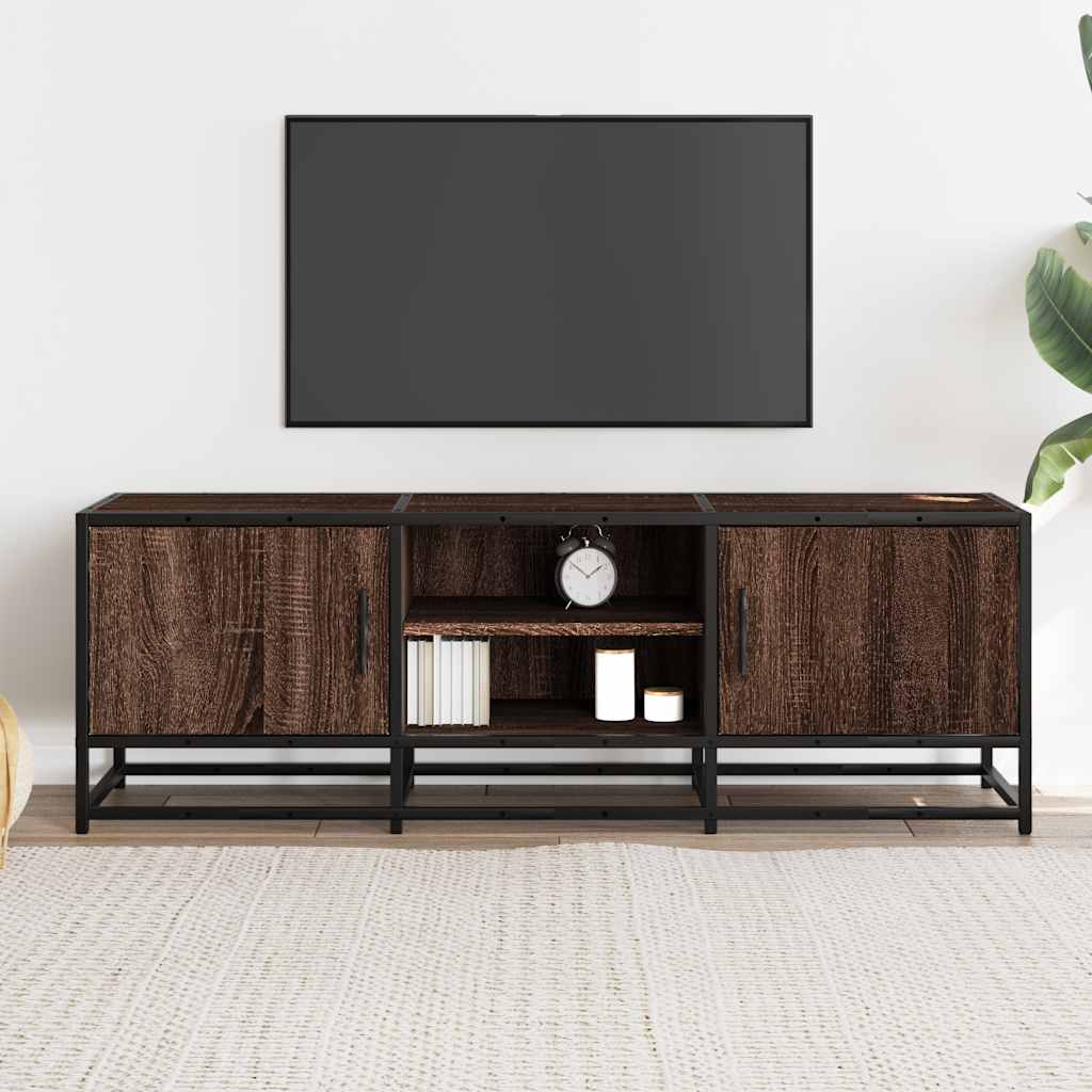 TV skapītis, brūns, 120x35x41cm, koks un metāls