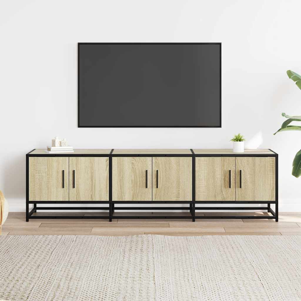 Televizoriaus spintelė, ąžuolo, 150x35x41cm, mediena ir metalas