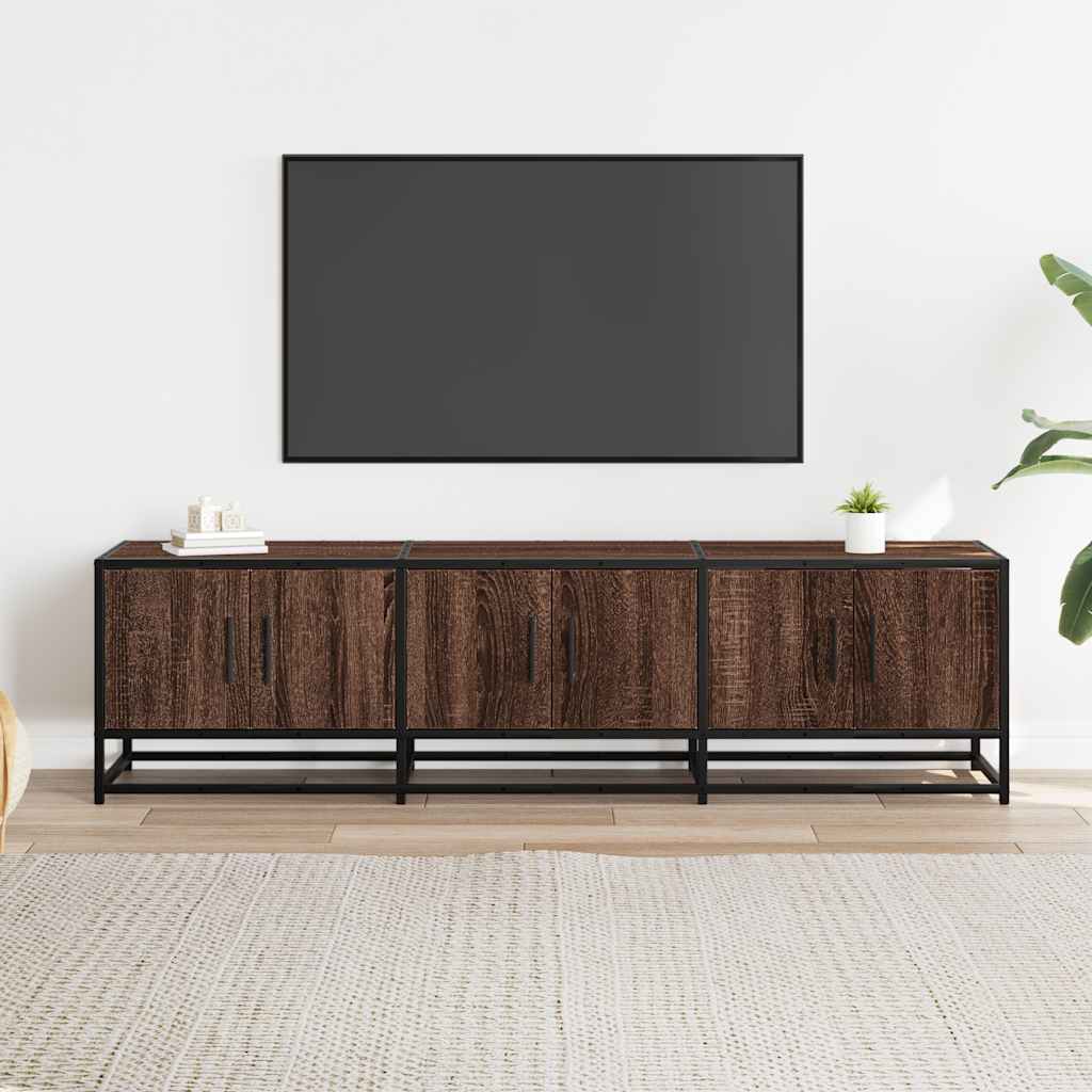 TV skapītis, brūns, 150x35x41cm, koks un metāls