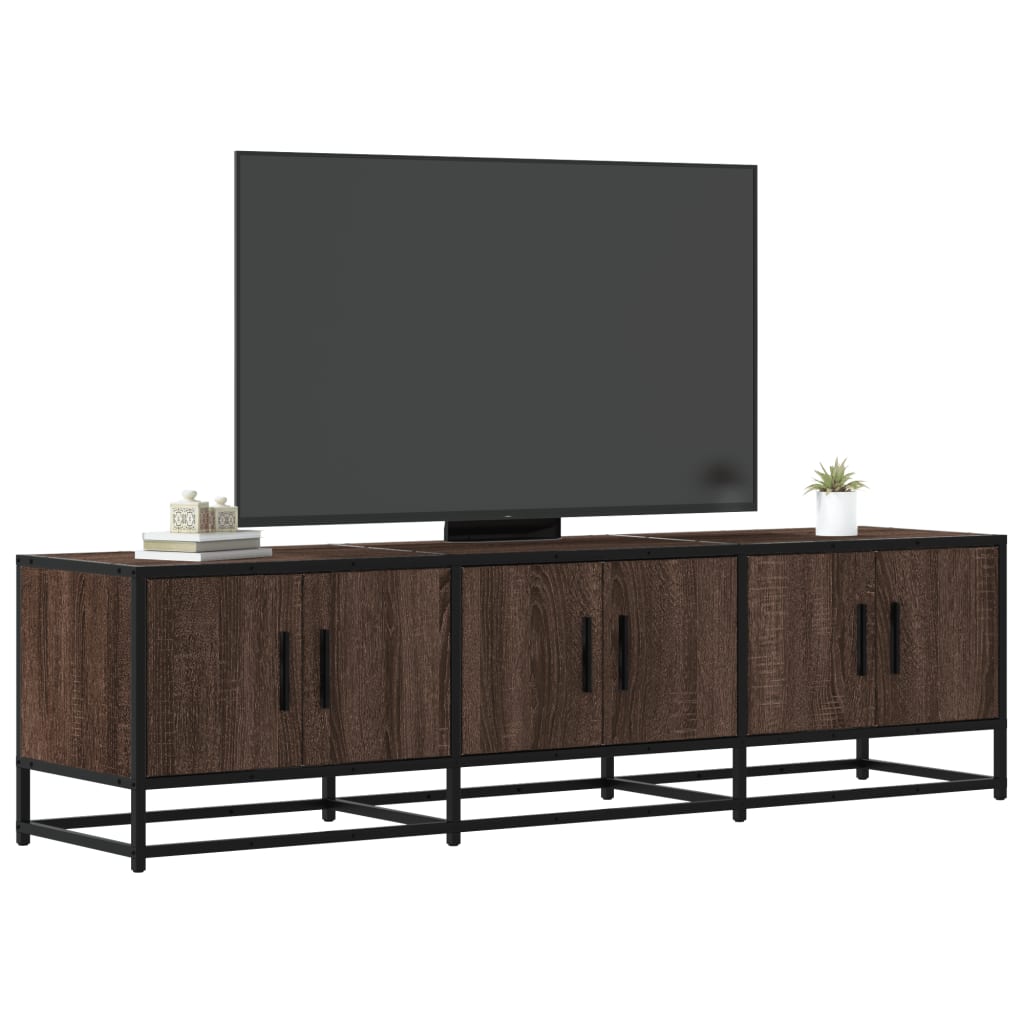 TV skapītis, brūns, 150x35x41cm, koks un metāls