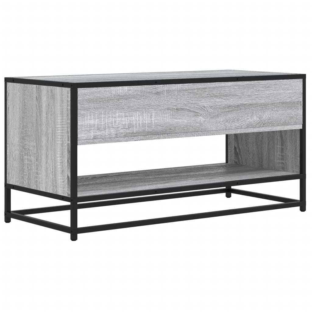 Televizoriaus spintelė, pilka, 91x40x46cm, mediena ir metalas