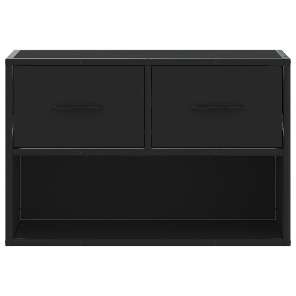 TV cabinet, black, 60x31x39.5cm, wood and metal