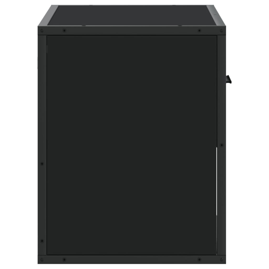 TV cabinet, black, 60x31x39.5cm, wood and metal