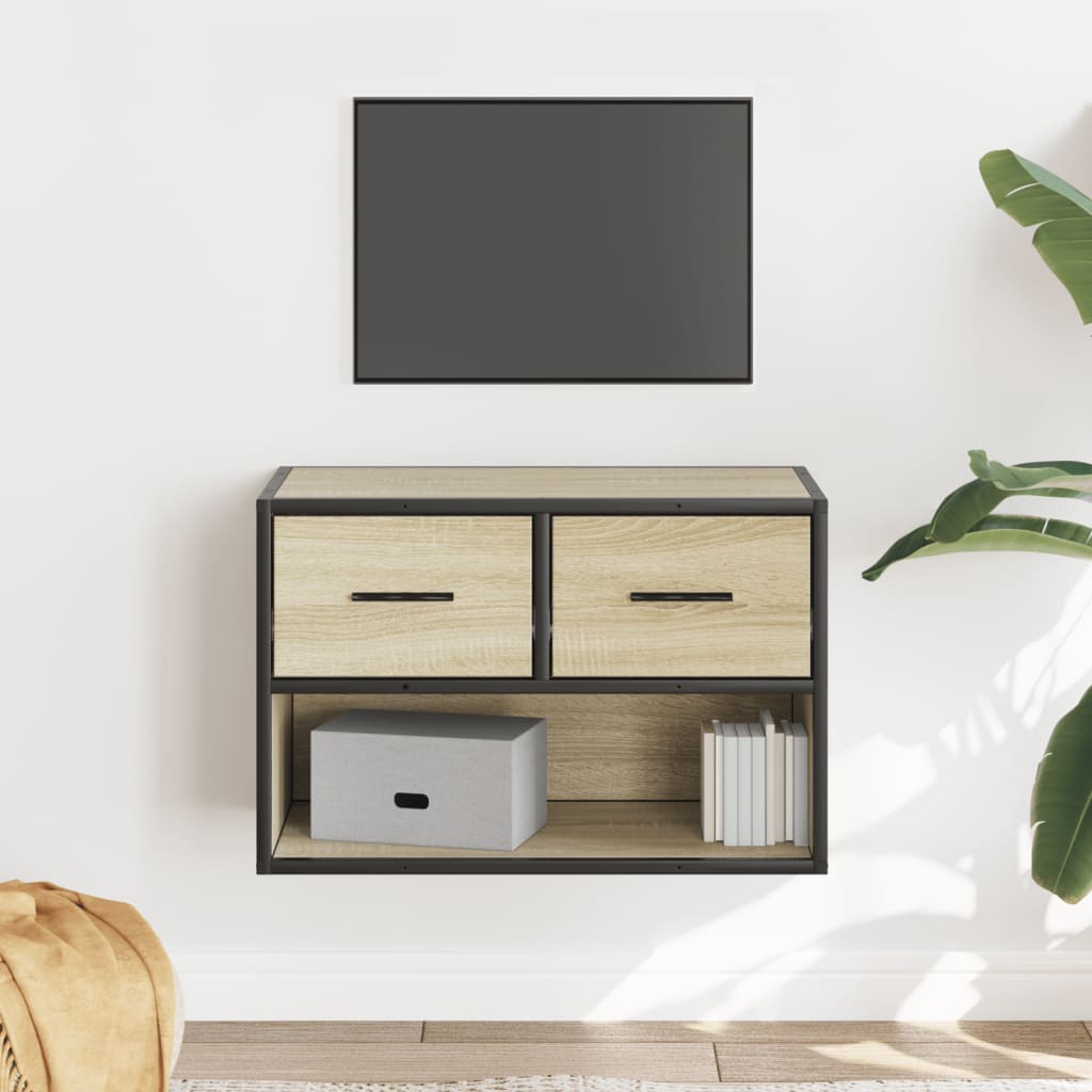 TV cabinet, oak, 60x31x39.5cm, wood/metal