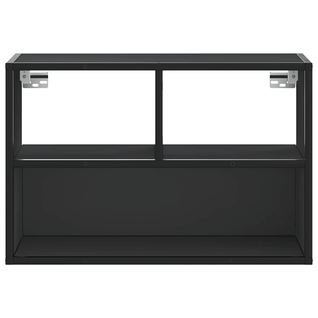 TV cabinet, black, 60x31x39.5cm, wood and metal