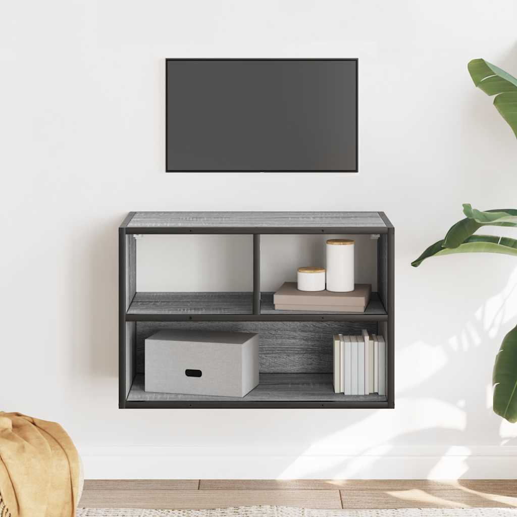 TV cabinet, grey, 60x31x39.5cm, wood and metal
