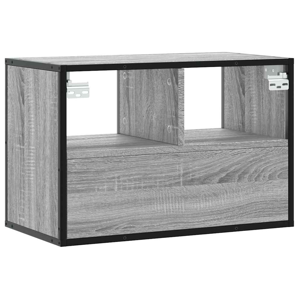TV cabinet, grey, 60x31x39.5cm, wood and metal