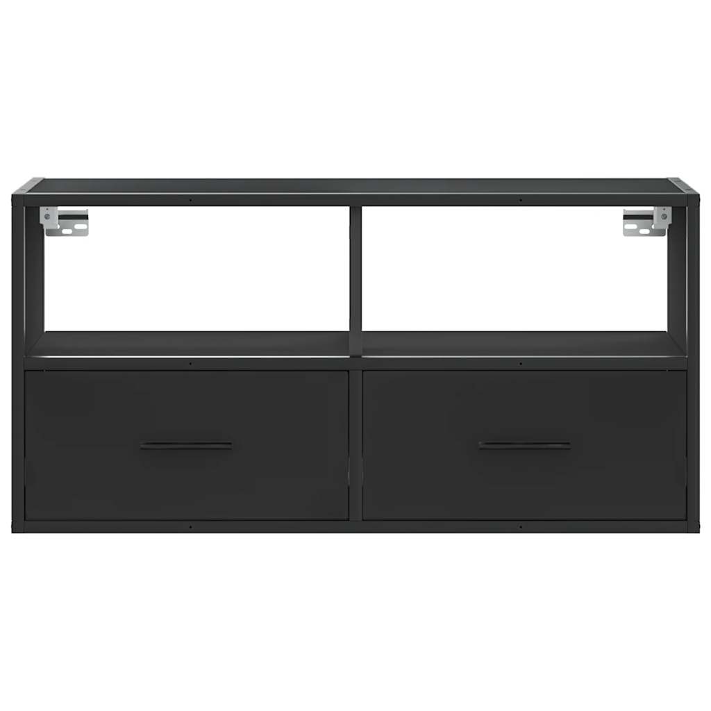 TV Cabinet, black, 80x31x39.5cm, wood/metal