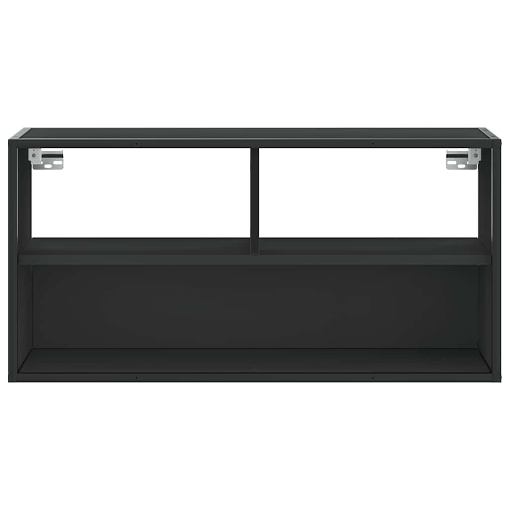 TV Cabinet, black, 80x31x39.5cm, wood/metal