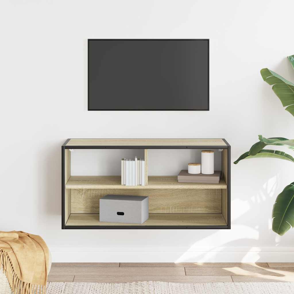 TV cabinet, oak, 80x31x39.5cm, wood/metal