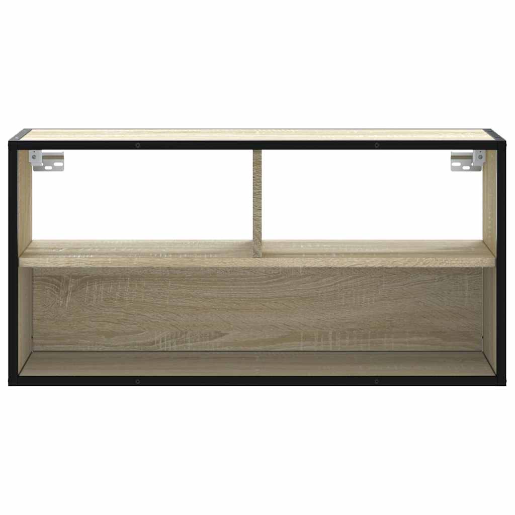 TV cabinet, oak, 80x31x39.5cm, wood/metal