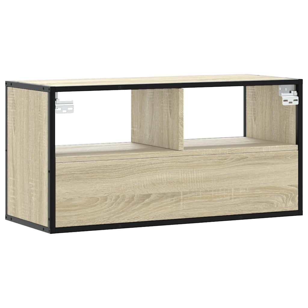 TV cabinet, oak, 80x31x39.5cm, wood/metal
