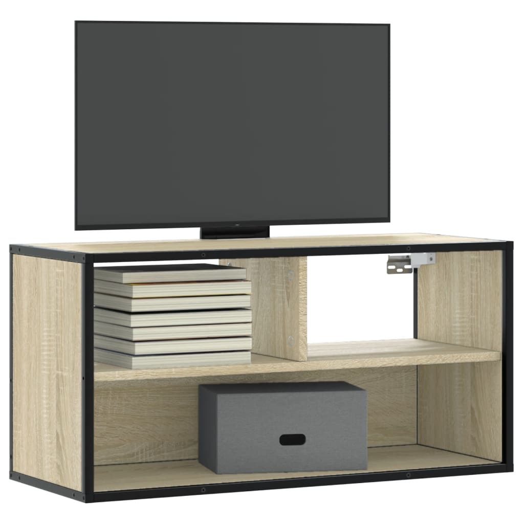 TV cabinet, oak, 80x31x39.5cm, wood/metal