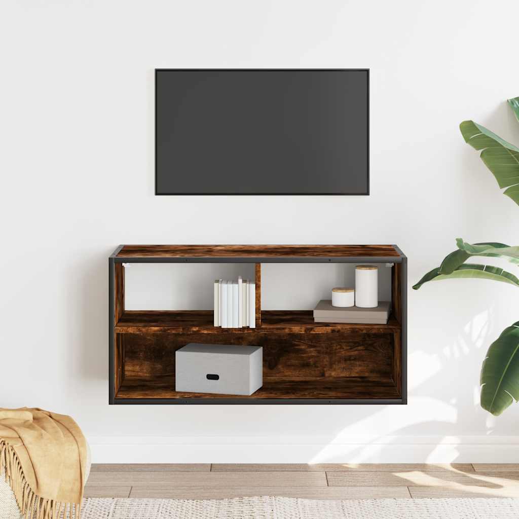 TV skapis, dūmu pelēks, 80x31x39,5cm, koks/metāls
