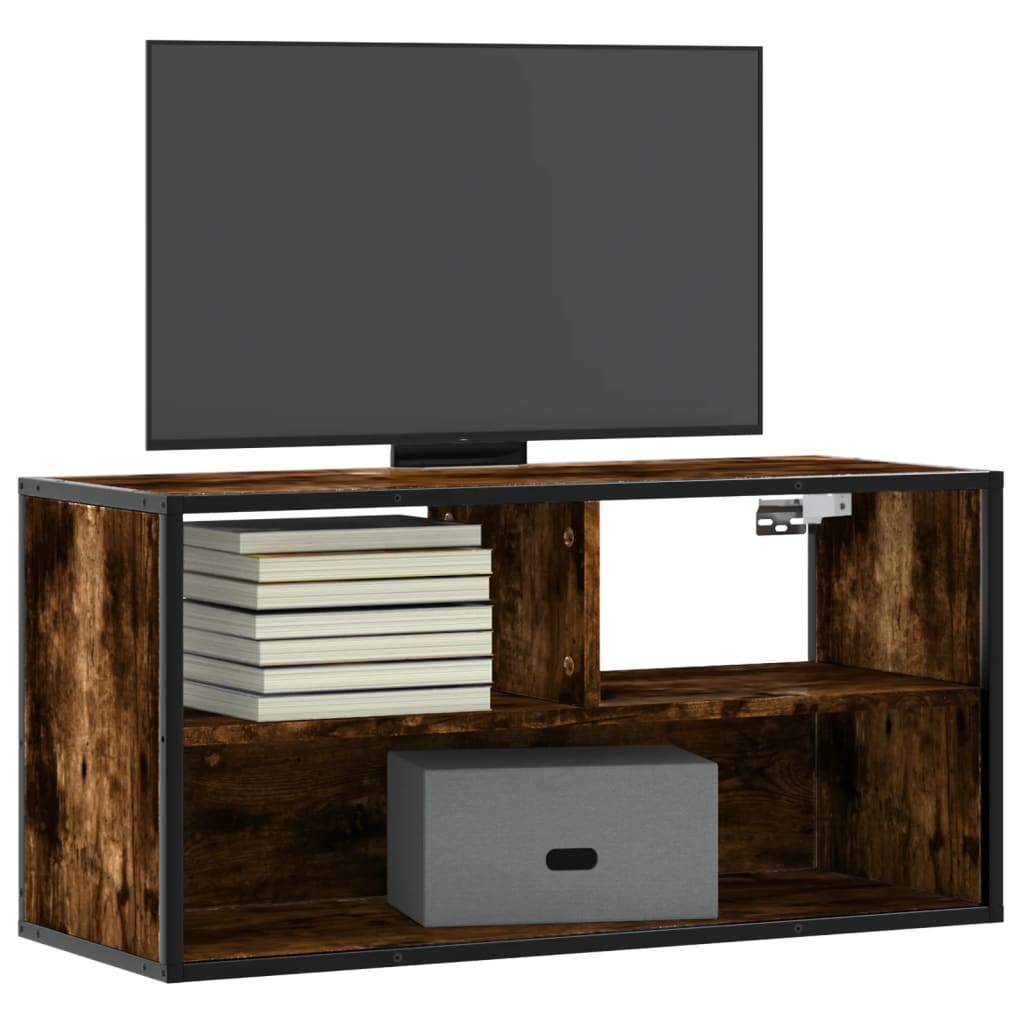 TV skapis, dūmu pelēks, 80x31x39,5cm, koks/metāls