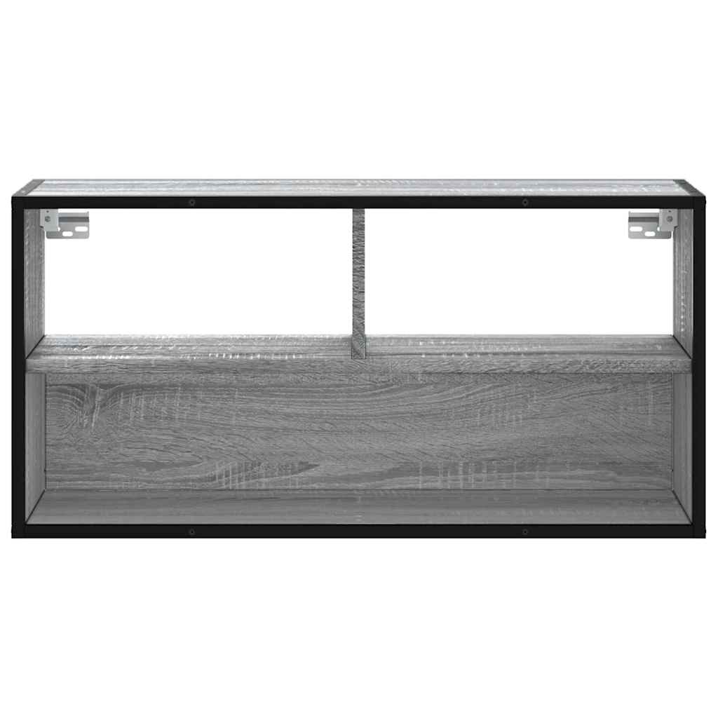 TV cabinet, gray, 80x31x39.5cm, wood and metal
