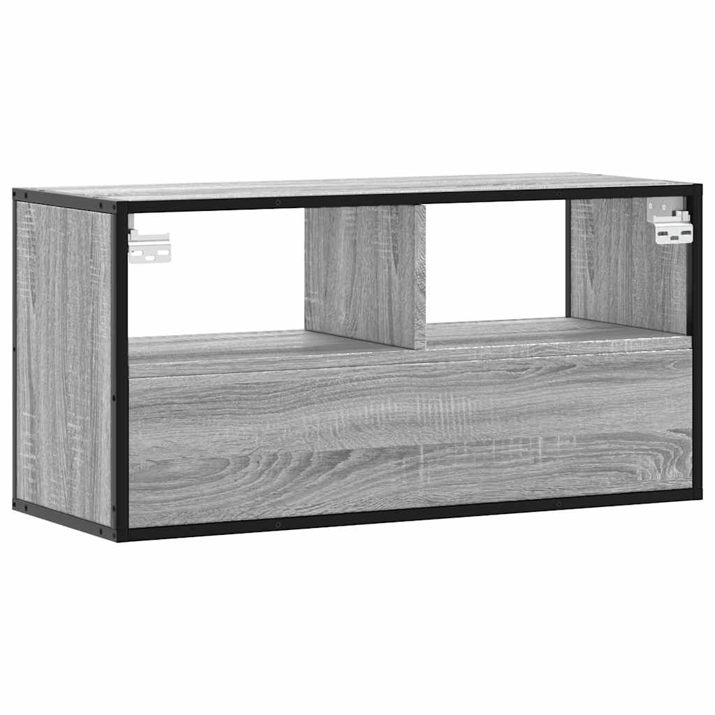 TV cabinet, gray, 80x31x39.5cm, wood and metal
