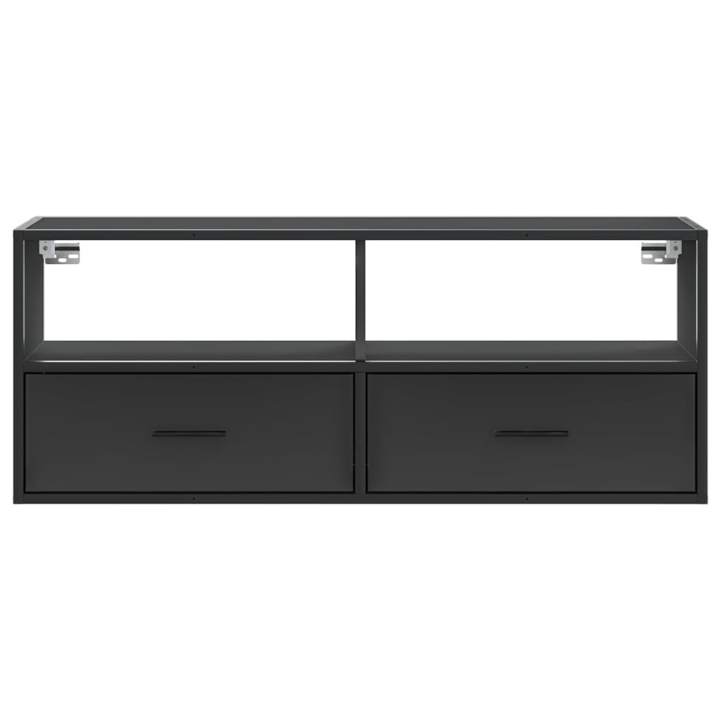 Televizoriaus spintelė, juoda, 100x31x39,5cm, mediena/metalas