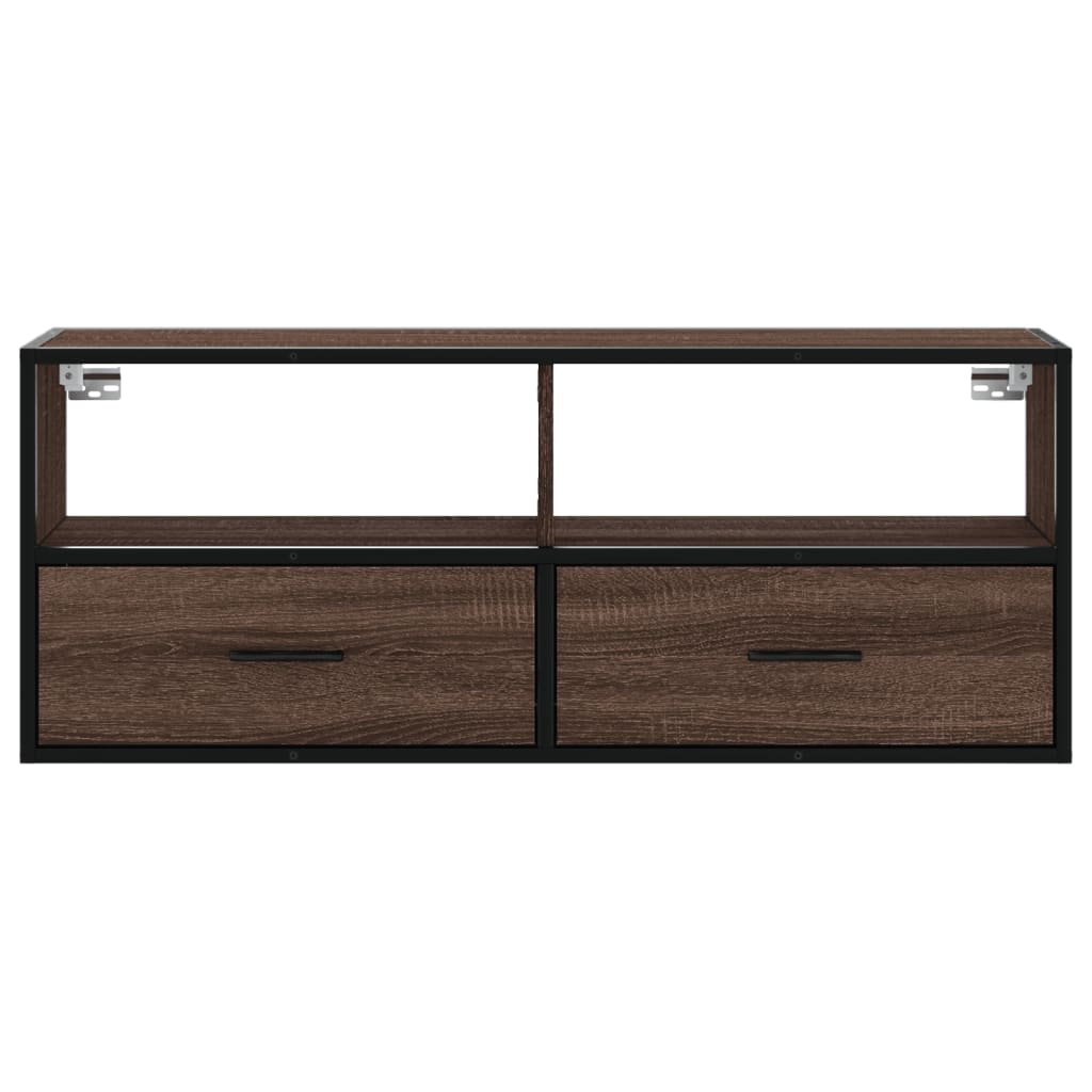 TV cabinet, brown, 100x31x39.5cm, wood/metal
