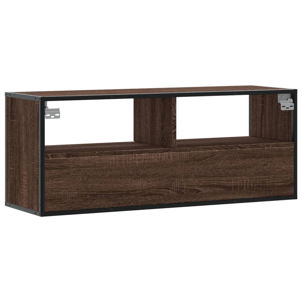 TV cabinet, brown, 100x31x39.5cm, wood/metal