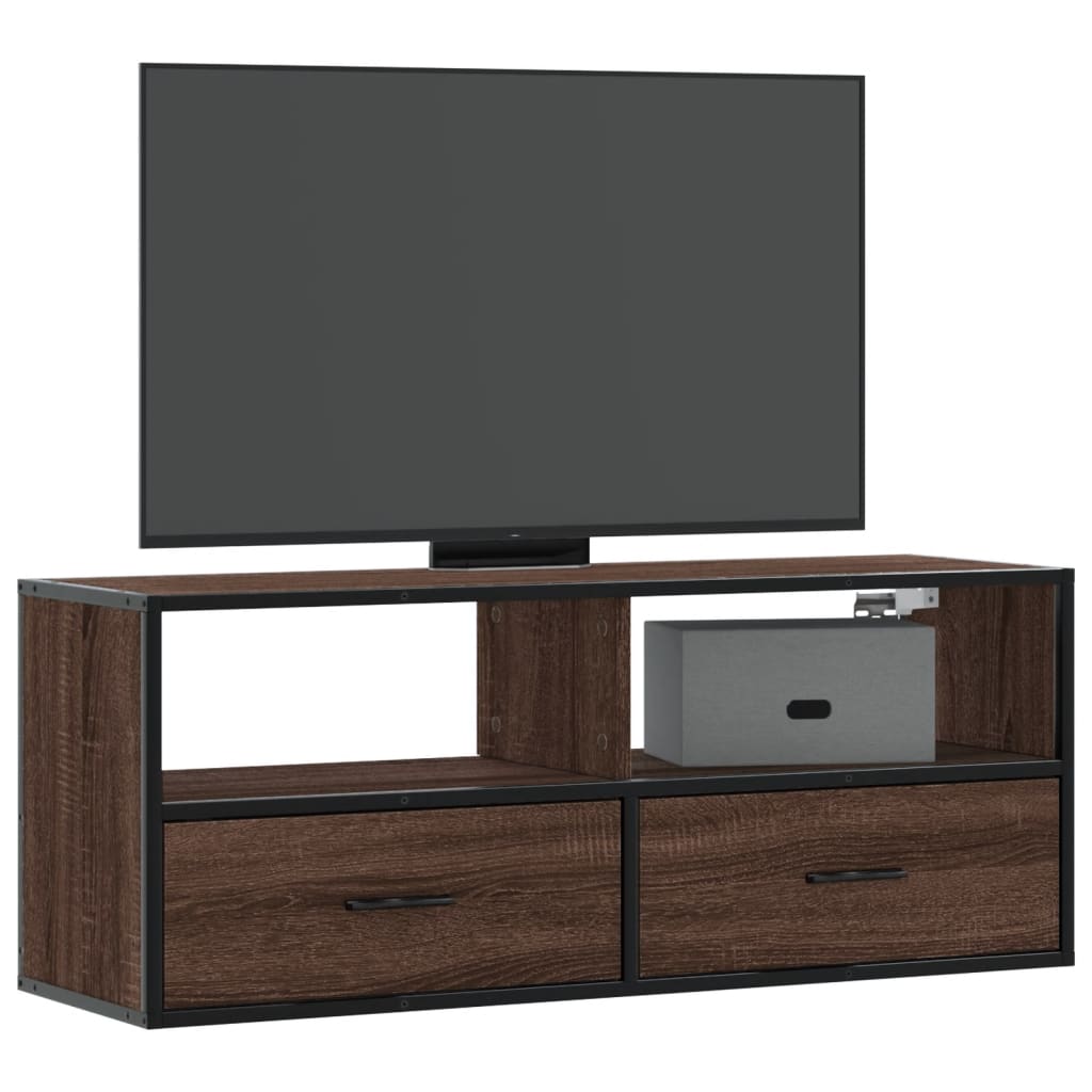 TV cabinet, brown, 100x31x39.5cm, wood/metal