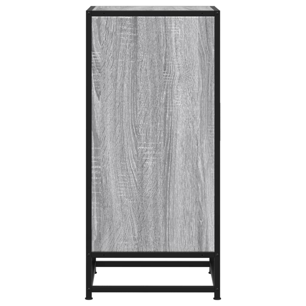 Side cabinet, grey oak, 35.5x35x76cm, wood/metal
