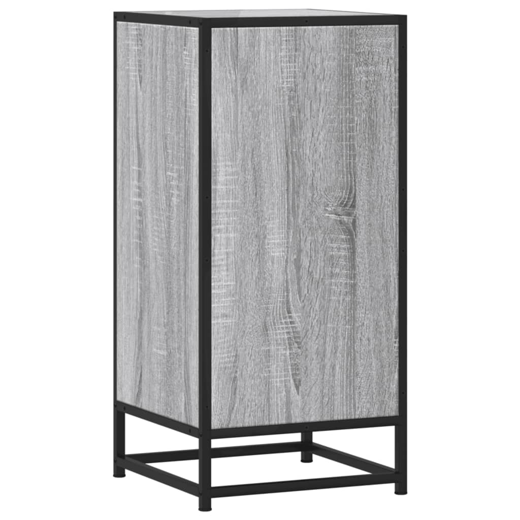 Side cabinet, grey oak, 35.5x35x76cm, wood/metal