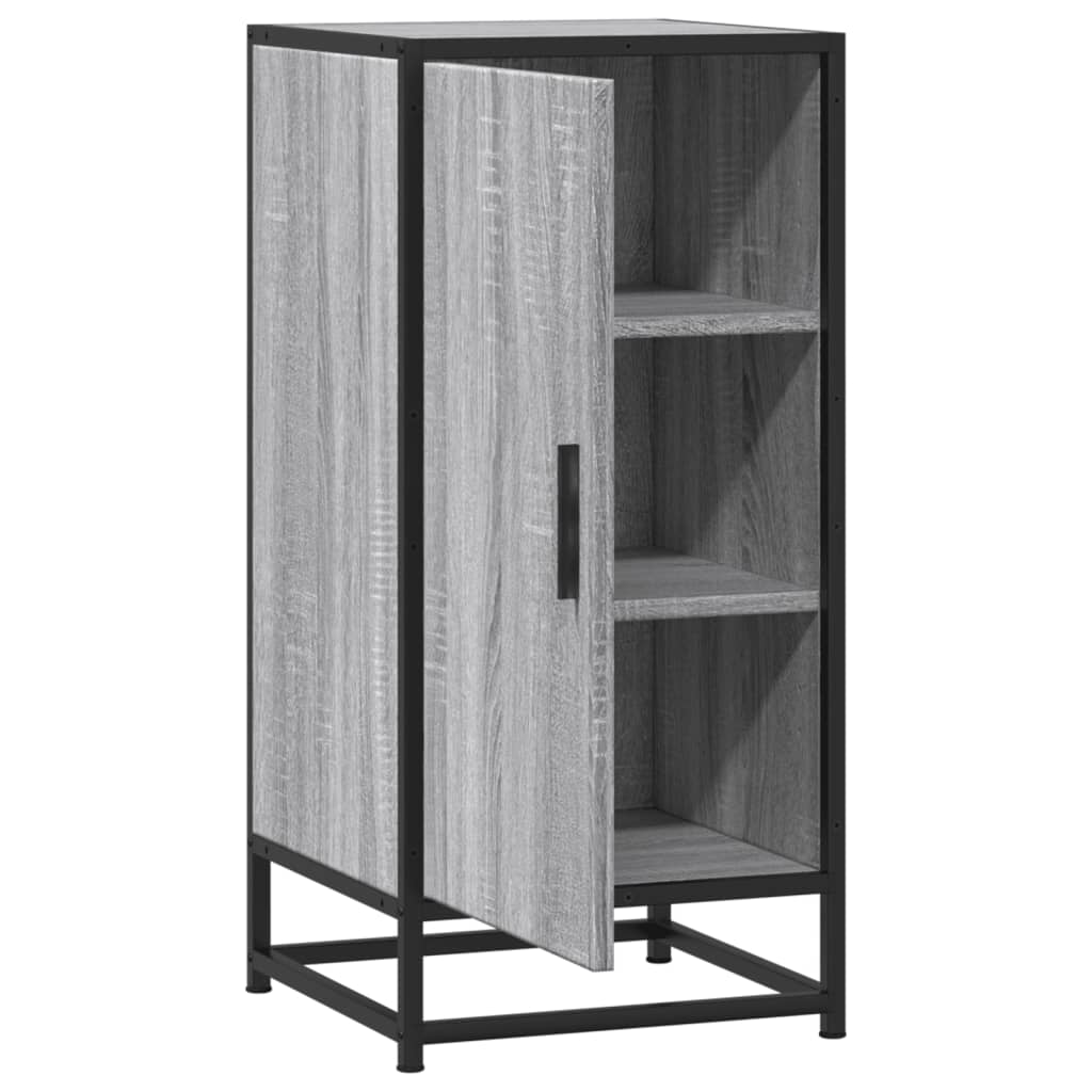 Side cabinet, grey oak, 35.5x35x76cm, wood/metal