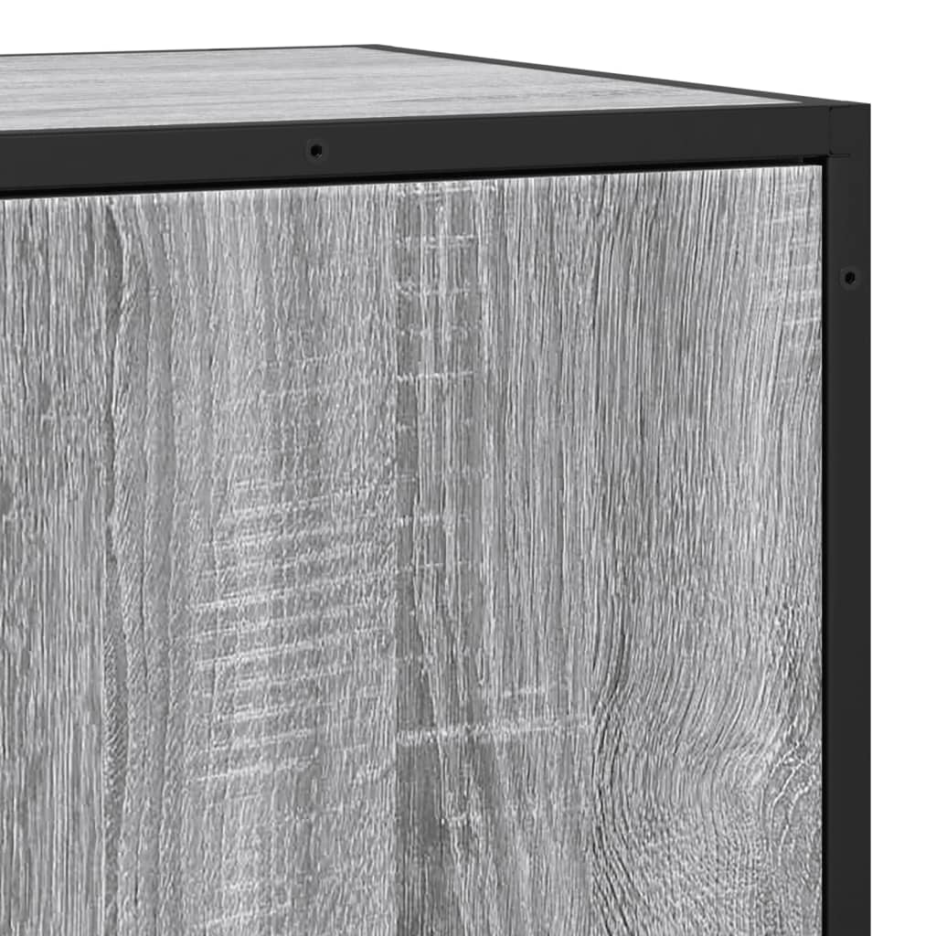 Side cabinet, grey oak, 35.5x35x76cm, wood/metal