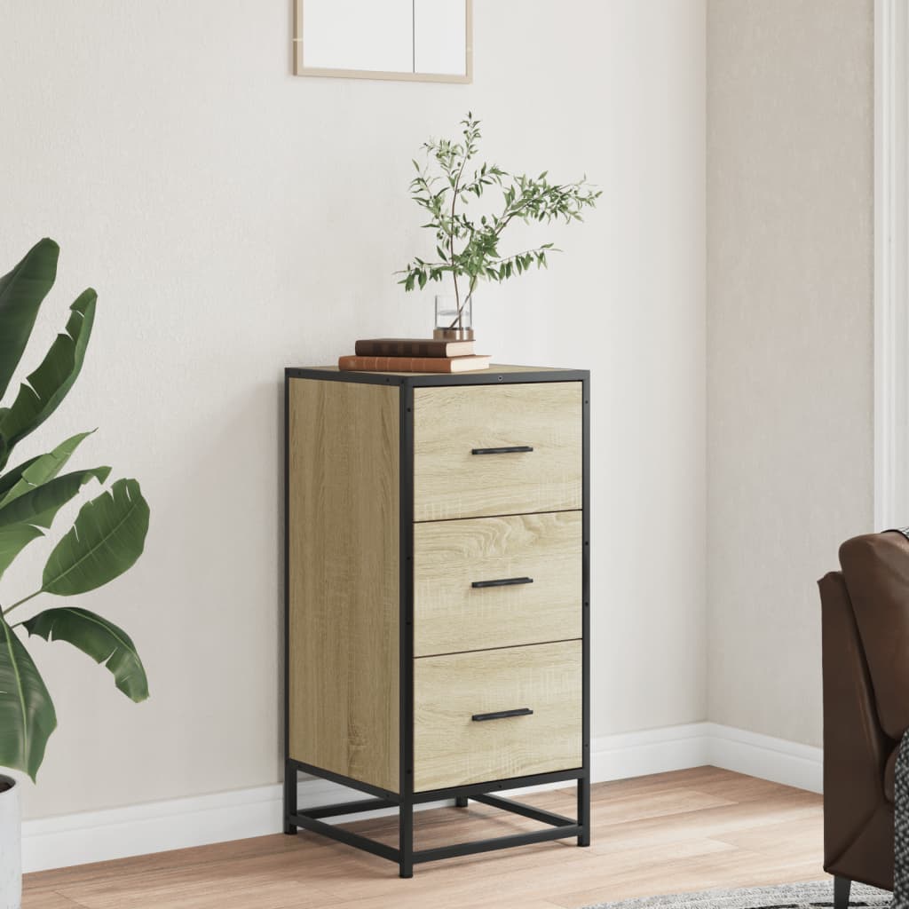 Sideboard, Sonoma Oak, 35.5x35x76cm, wood/metal