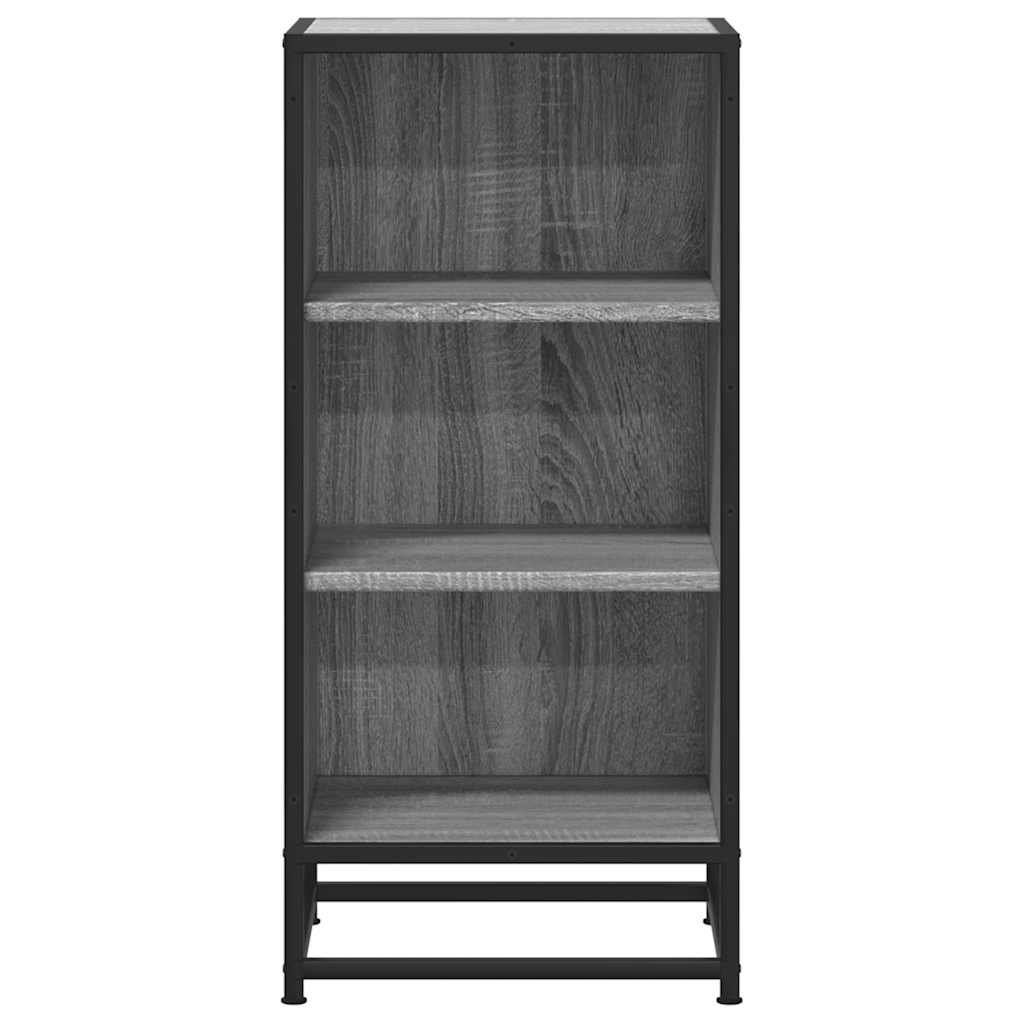 Side cabinet, grey oak, 35.5x35x76cm, wood/metal