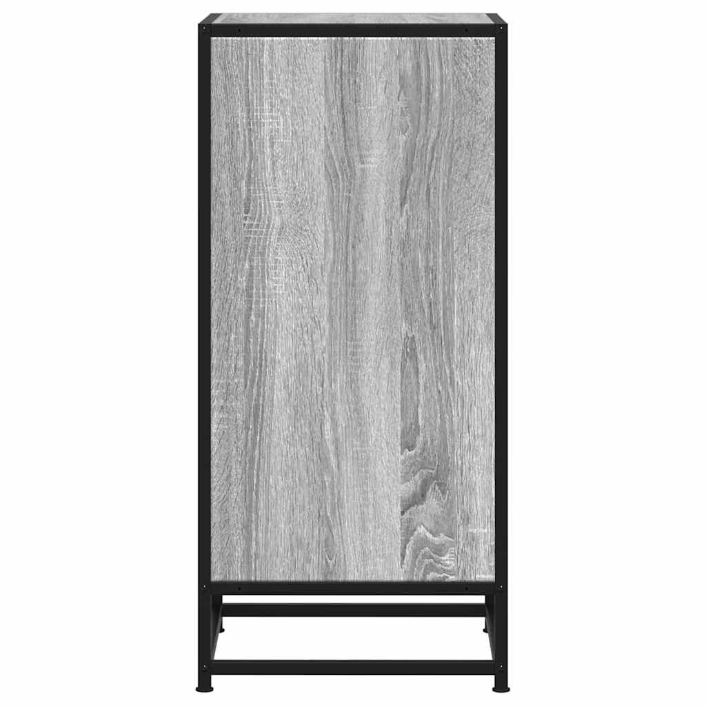 Side cabinet, grey oak, 35.5x35x76cm, wood/metal