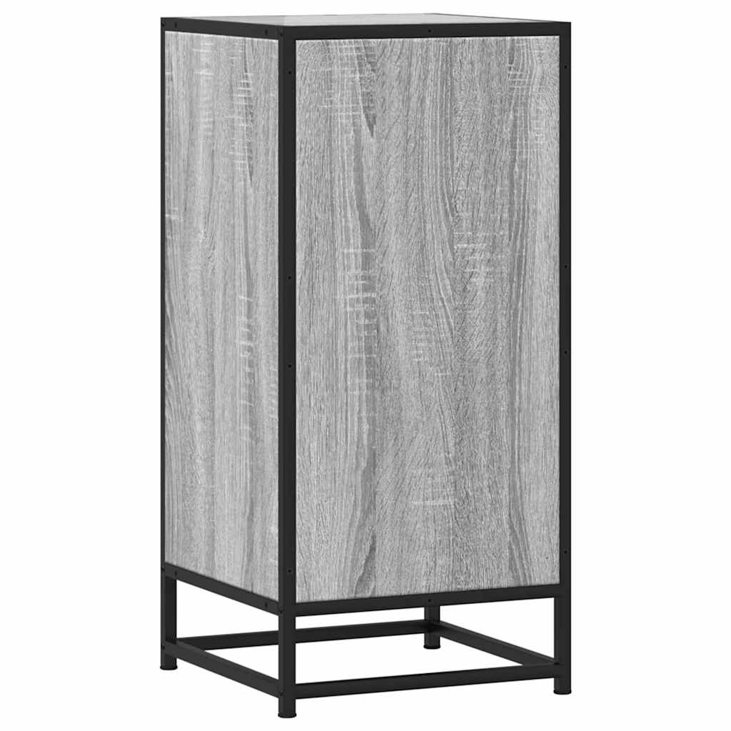 Side cabinet, grey oak, 35.5x35x76cm, wood/metal