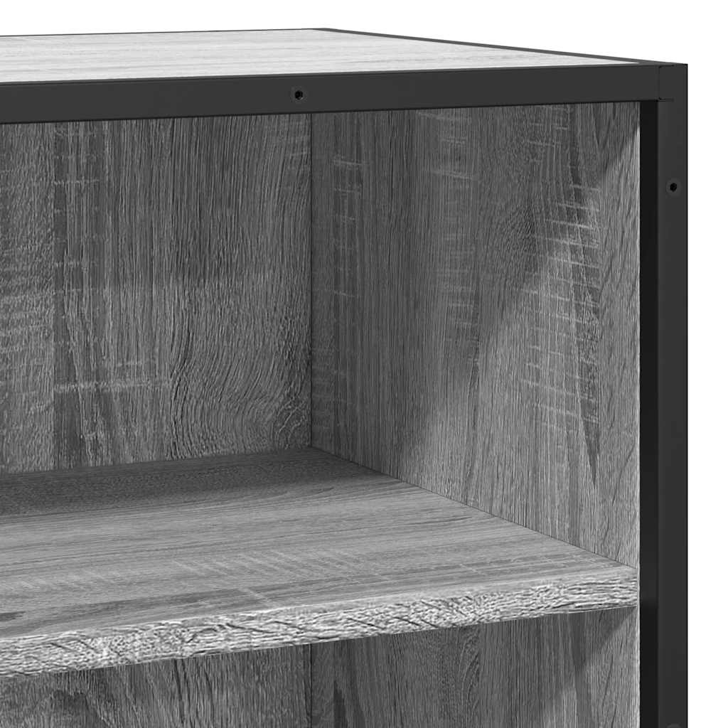 Side cabinet, grey oak, 35.5x35x76cm, wood/metal