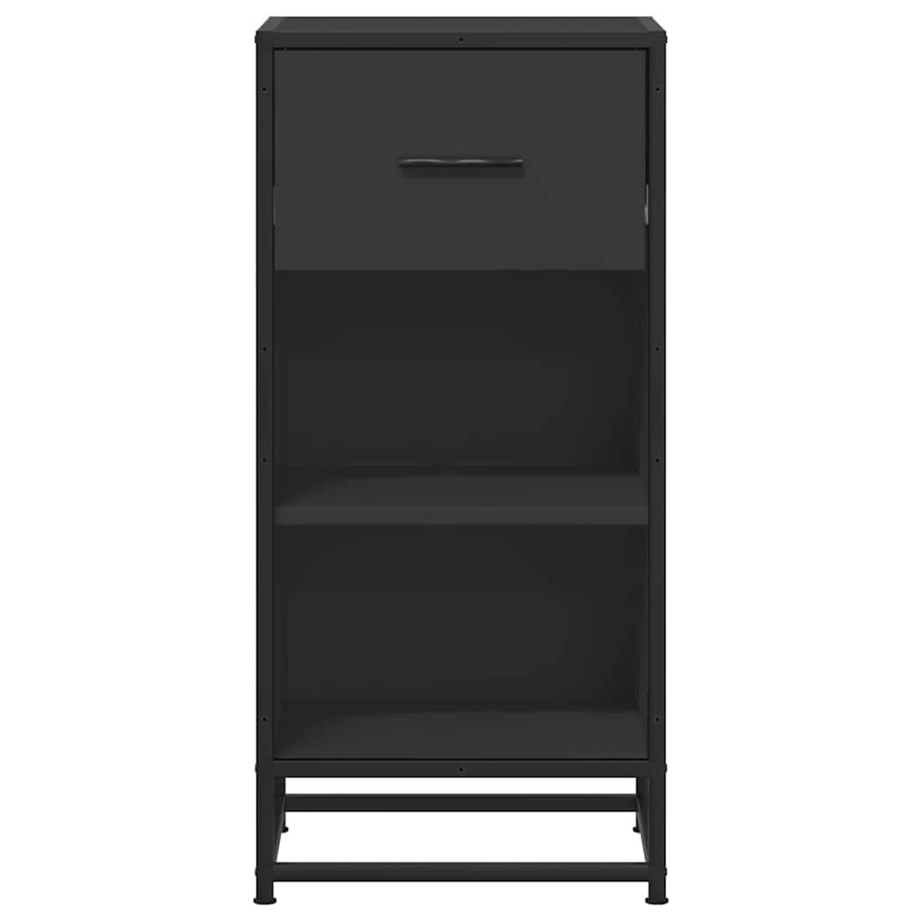 Side cabinet, black, 35.5x35x76cm, engineered wood/metal
