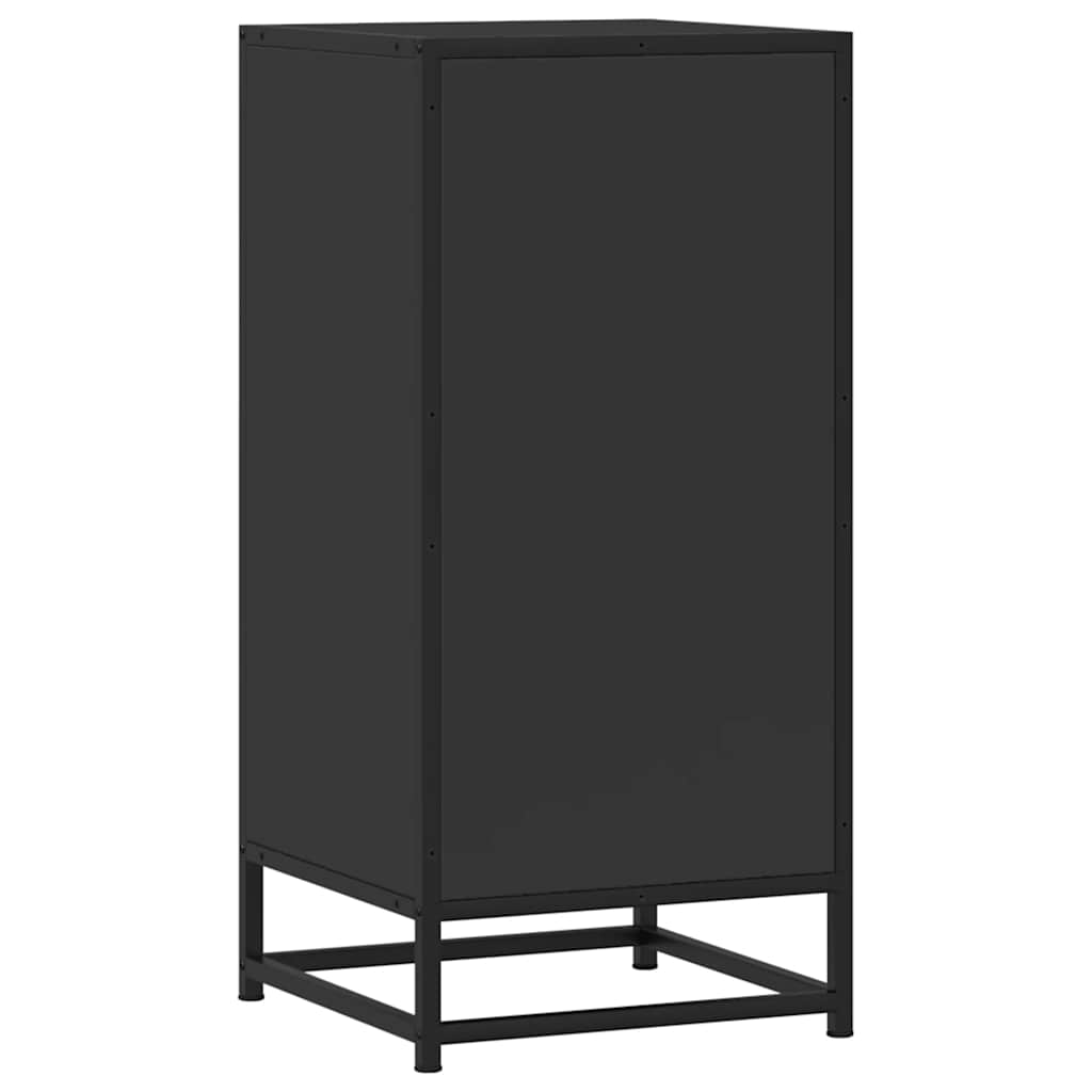 Side cabinet, black, 35.5x35x76cm, engineered wood/metal