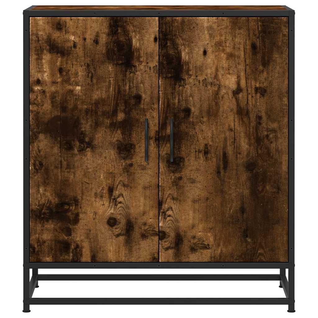 Side cabinet, smoky oak, 68x35x76cm, wood/metal