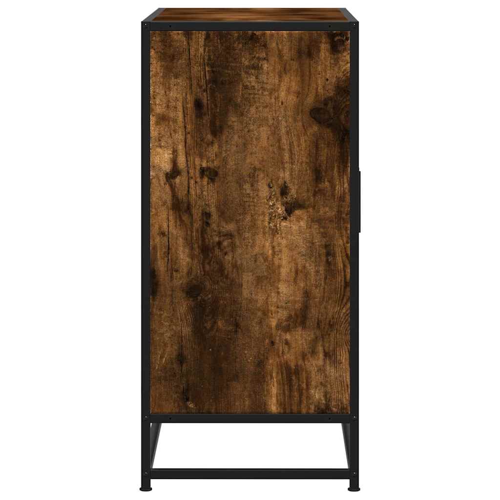 Side cabinet, smoky oak, 68x35x76cm, wood/metal