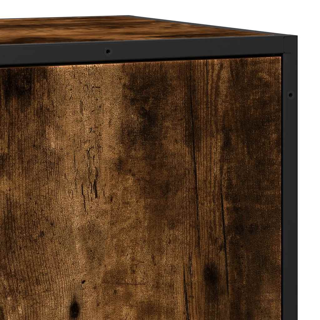 Side cabinet, smoky oak, 68x35x76cm, wood/metal