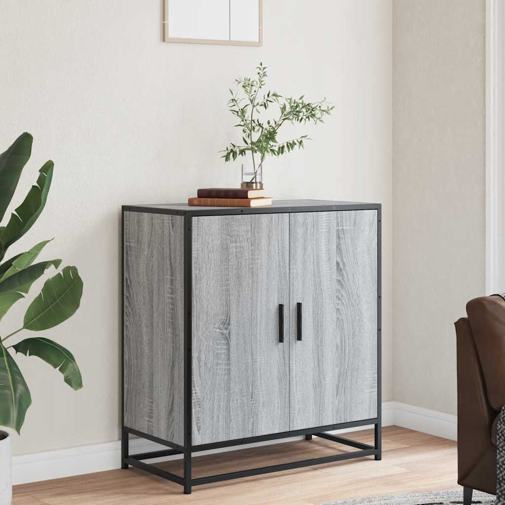 Sideboard, grey oak, 68x35x76cm, wood/metal