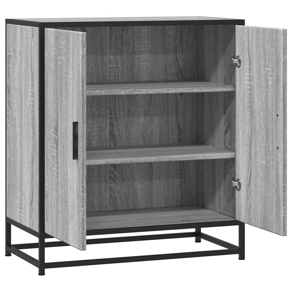 Sideboard, grey oak, 68x35x76cm, wood/metal