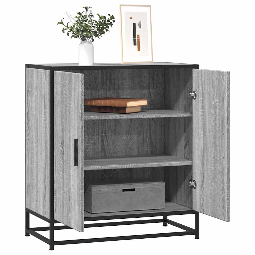 Sideboard, grey oak, 68x35x76cm, wood/metal