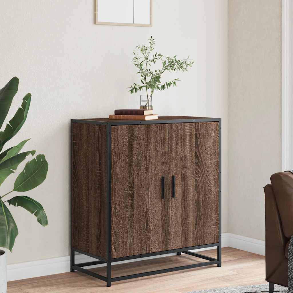 Sideboard, brown oak, 68x35x76cm, wood/metal