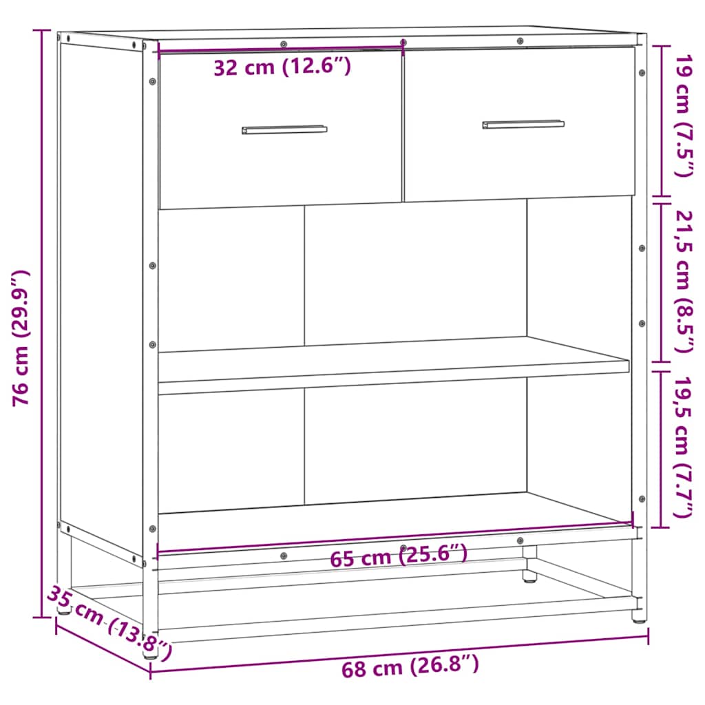 indauja juoda 68x35x76 cm inžinierinė mediena