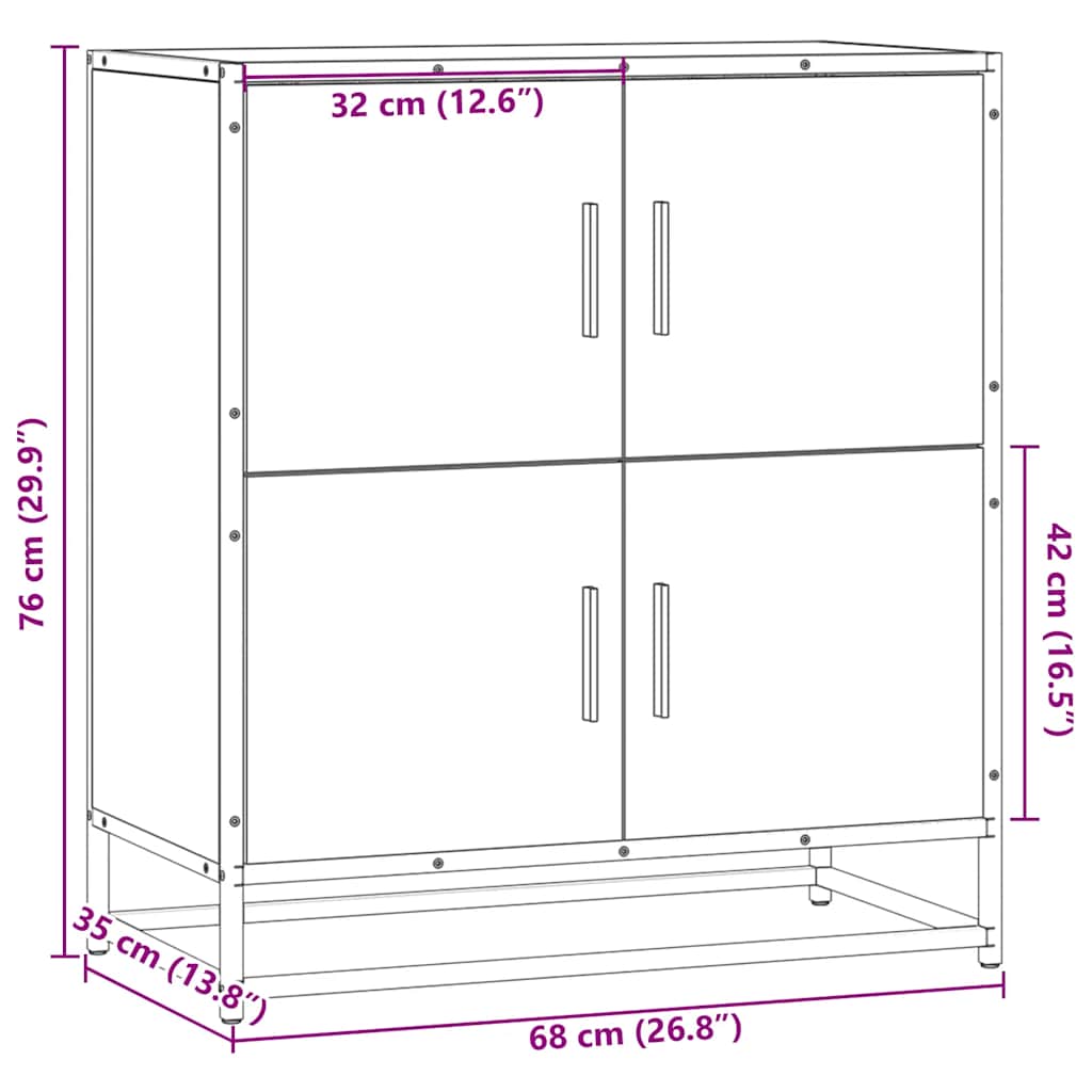 indauja juoda 68x35x76 cm inžinierinė mediena