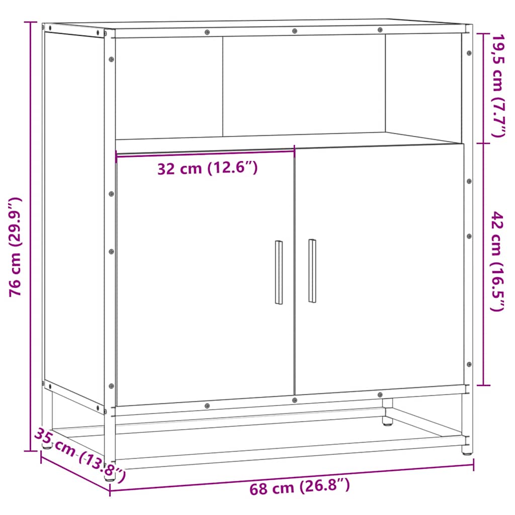 indauja juoda 68x35x76 cm inžinierinė mediena