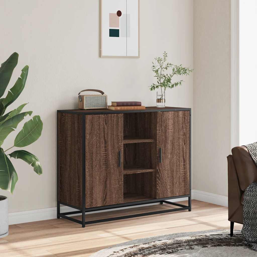 Sideboard, brown oak, 92x35x76cm, engineered wood